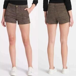 Pistola Hannah Cargo High Rise Faded Camo Jean Shorts Dark Gray Womens Size 32